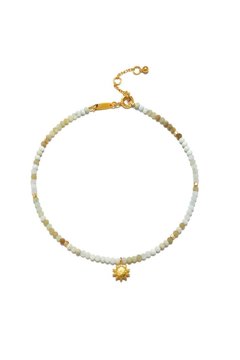 Peruvian opal sun anklet, Main, color, White