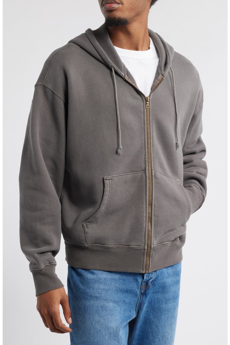 Core Oversize Terry Full Zip Hoodie, Alternate, color, VINTAGE GREY