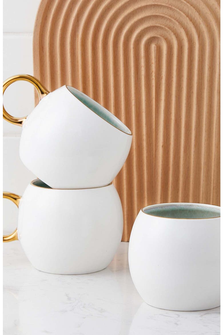 Josephine Porcelain 4-Piece Mug Set, Alternate, color, Mint