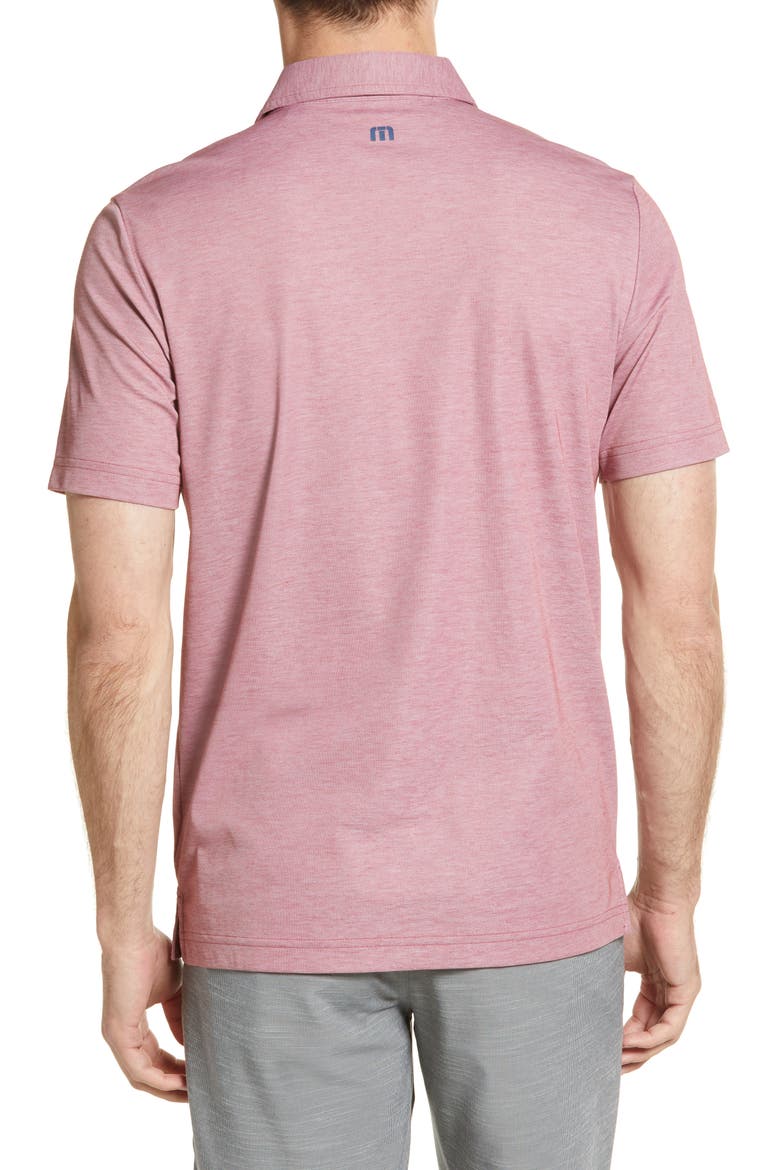 Over the Water Cotton Blend Performance Polo, Alternate, color, HEATHER RUBY WINE