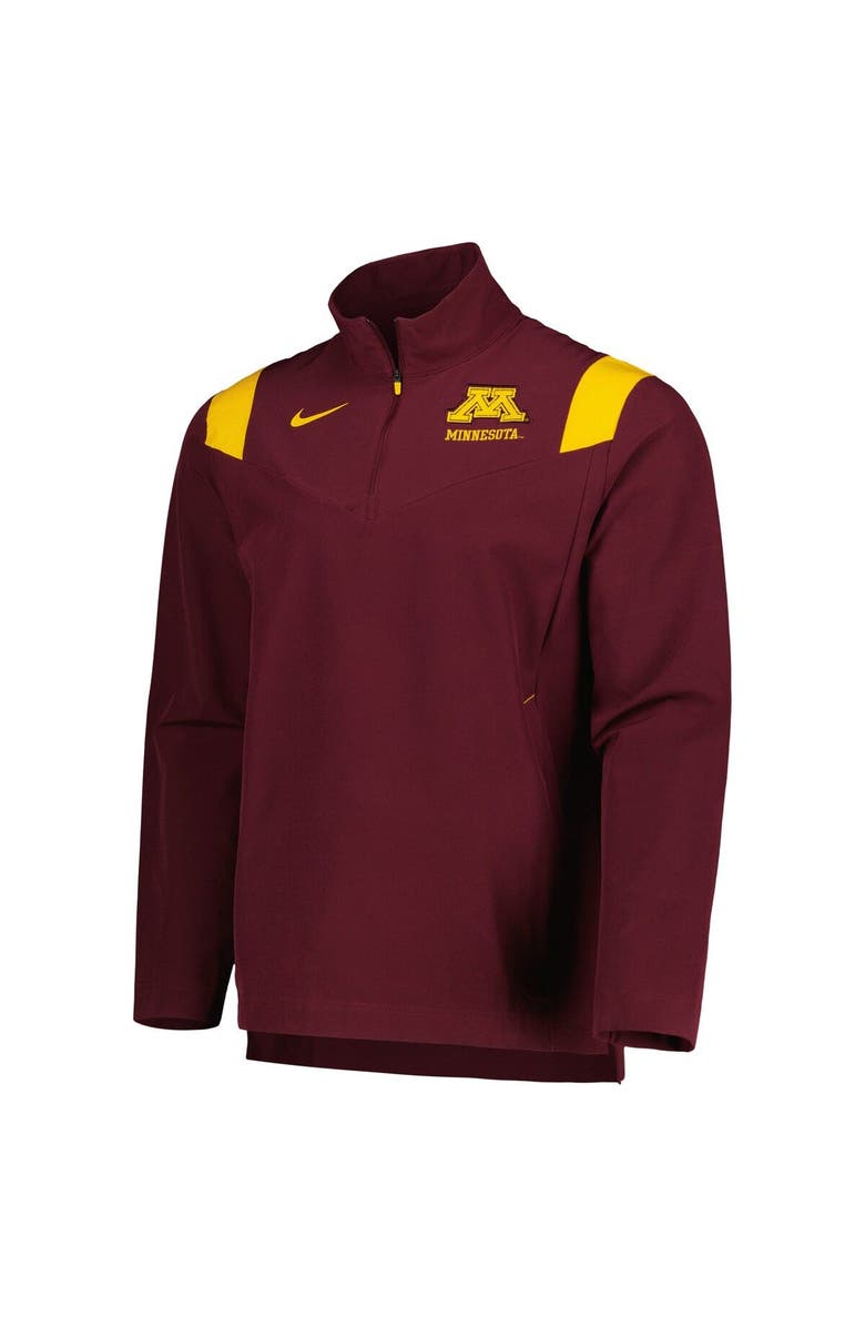 Nike Men's Nike Maroon Minnesota Golden Gophers 2022 Coaches Sideline Quarter-Zip Top, Alternate, color, Maroon