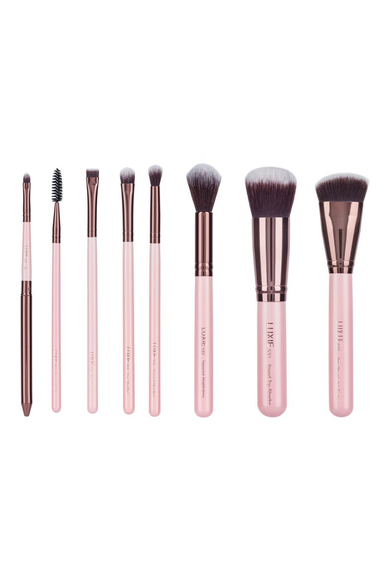 Rose Gold Complete Face Brush Set, Main, color, ROSE GOLD