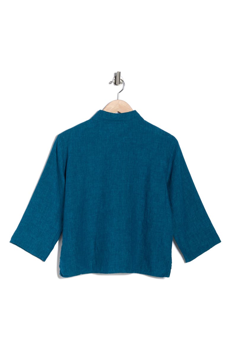 Eileen Fisher Classic Collar Linen Button-Up Shirt, Alternate, color, Hudson