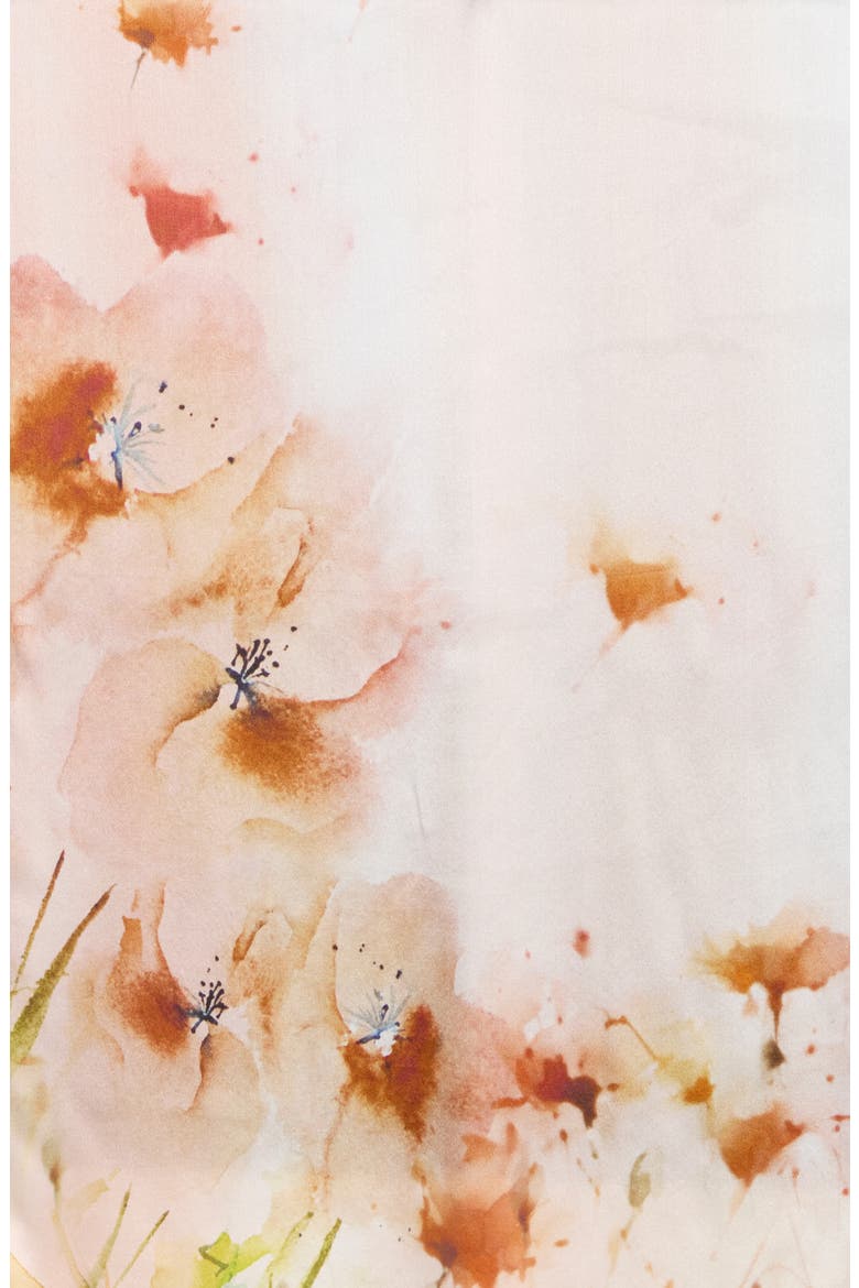 Floral Print Silk Scarf, Alternate, color, PINK