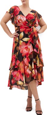 City Chic Floral Print Maxi Dress