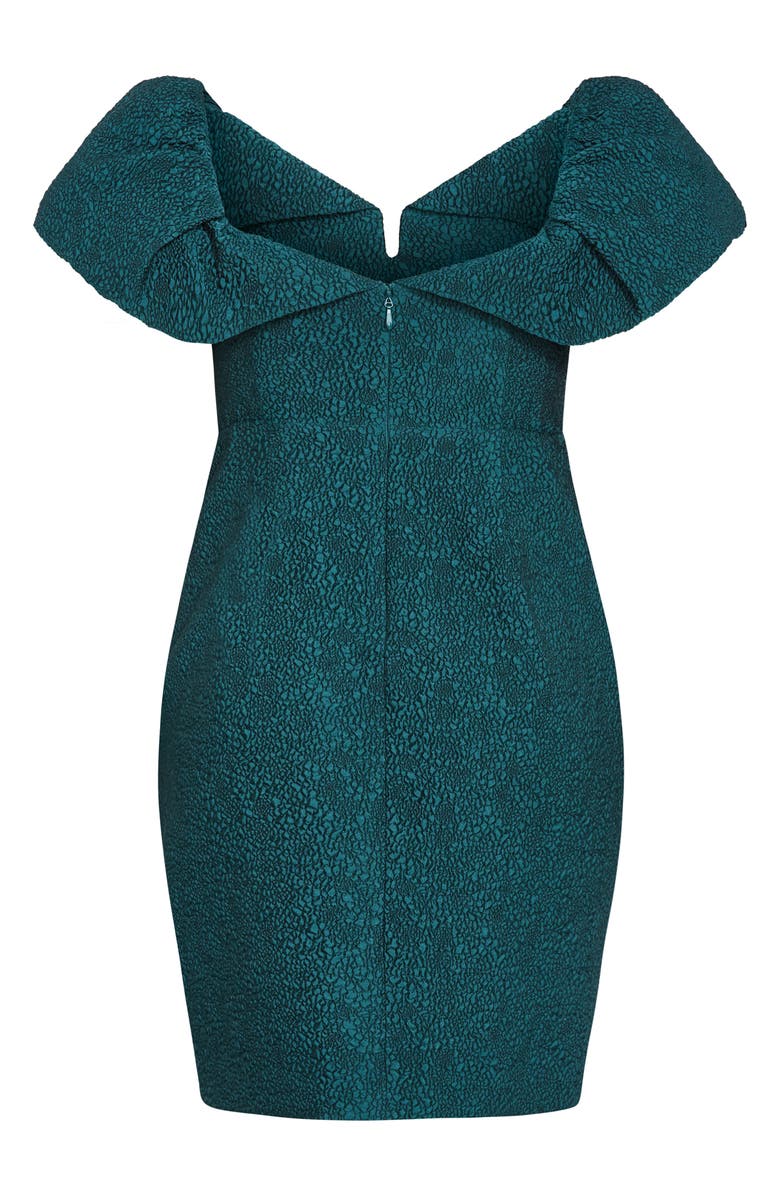 City Chic Jez Off the Shoulder Minidress, Alternate, color, Emerald