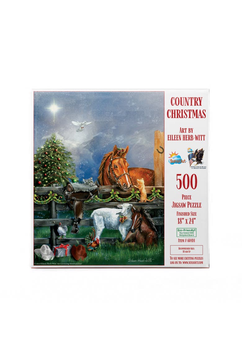 Country Christmas 500 piece Jigsaw Puzzle for Adults, Alternate, color, Multicolor