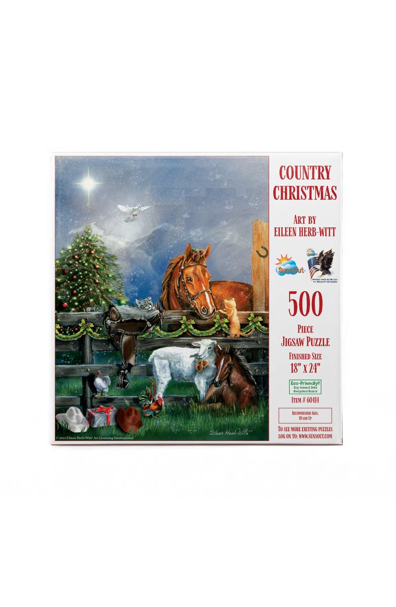 Sunsout Country Christmas 500 piece Jigsaw Puzzle for Adults, Alternate, color, Multicolor