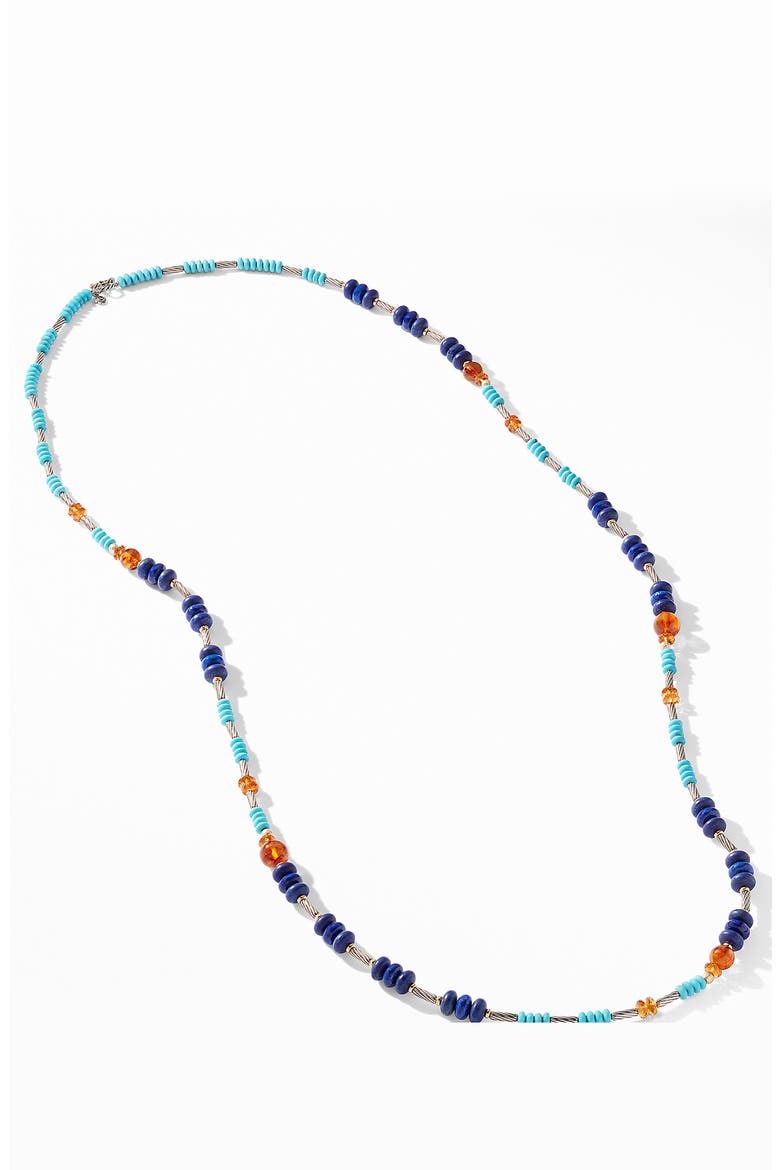 Cable Stick Signature Bead Necklace with Lapis and 18K Yellow Gold, Alternate, color, LAPIS LAZULI