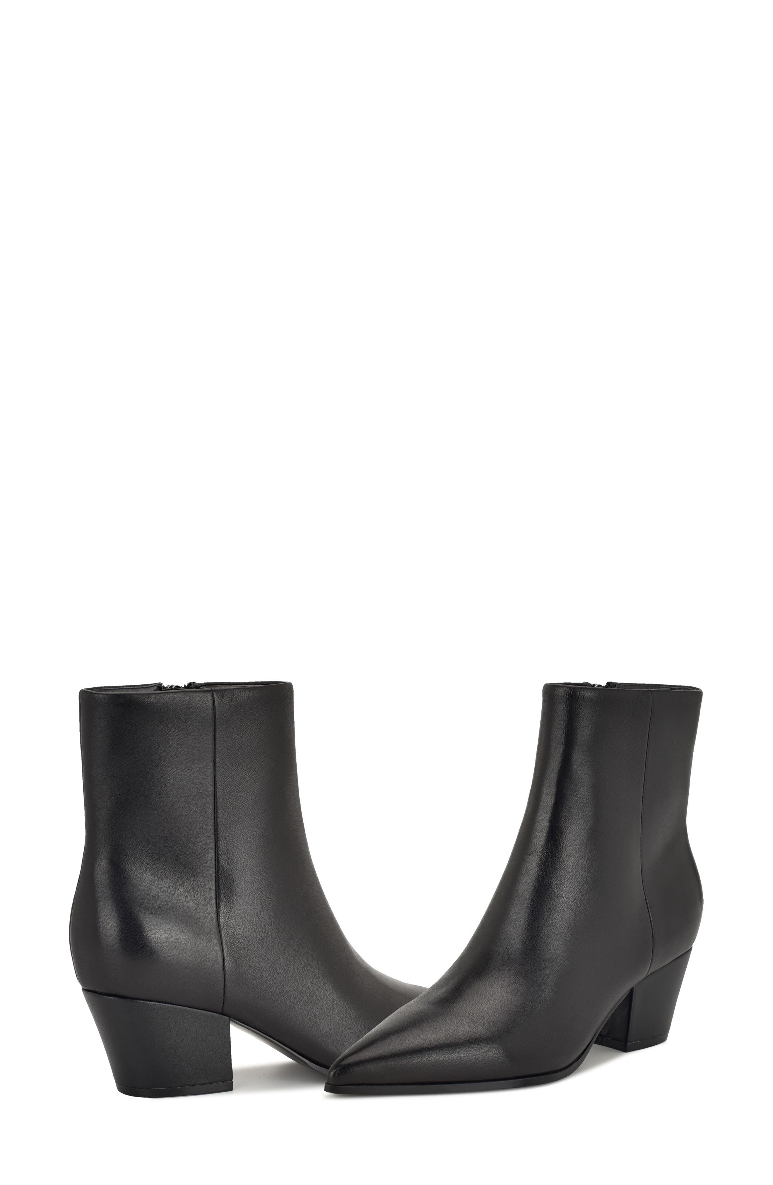 Nine West Savie Block Heel Bootie, Alternate, color, Black Leather