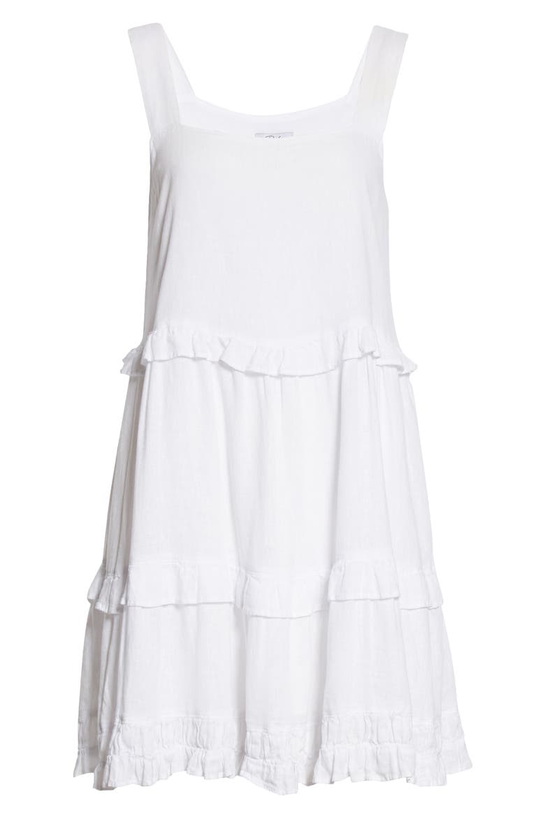Sandy Linen Blend Sundress, Alternate, color, WHITE