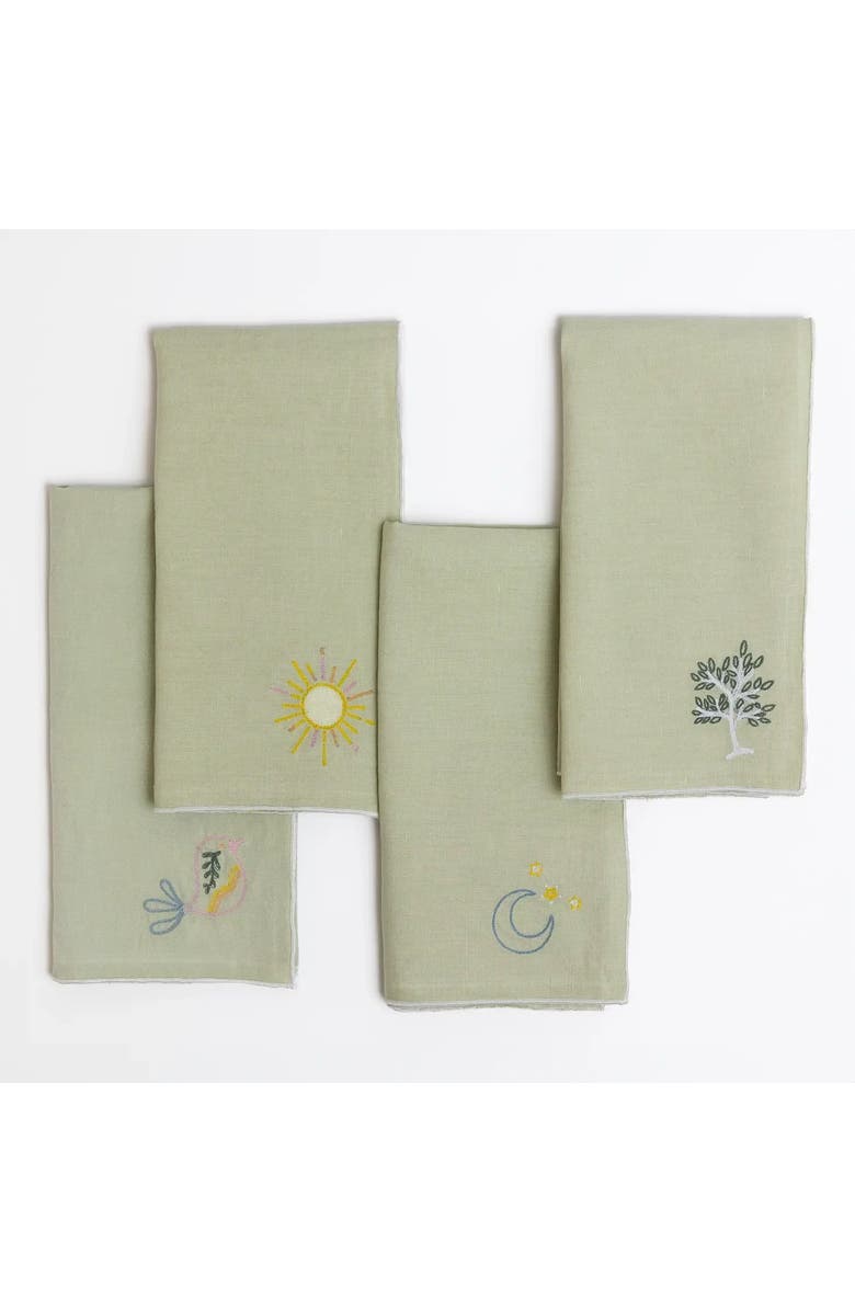 House of Revelry Eden Sage Napkins Set, Main, color, Sage Green