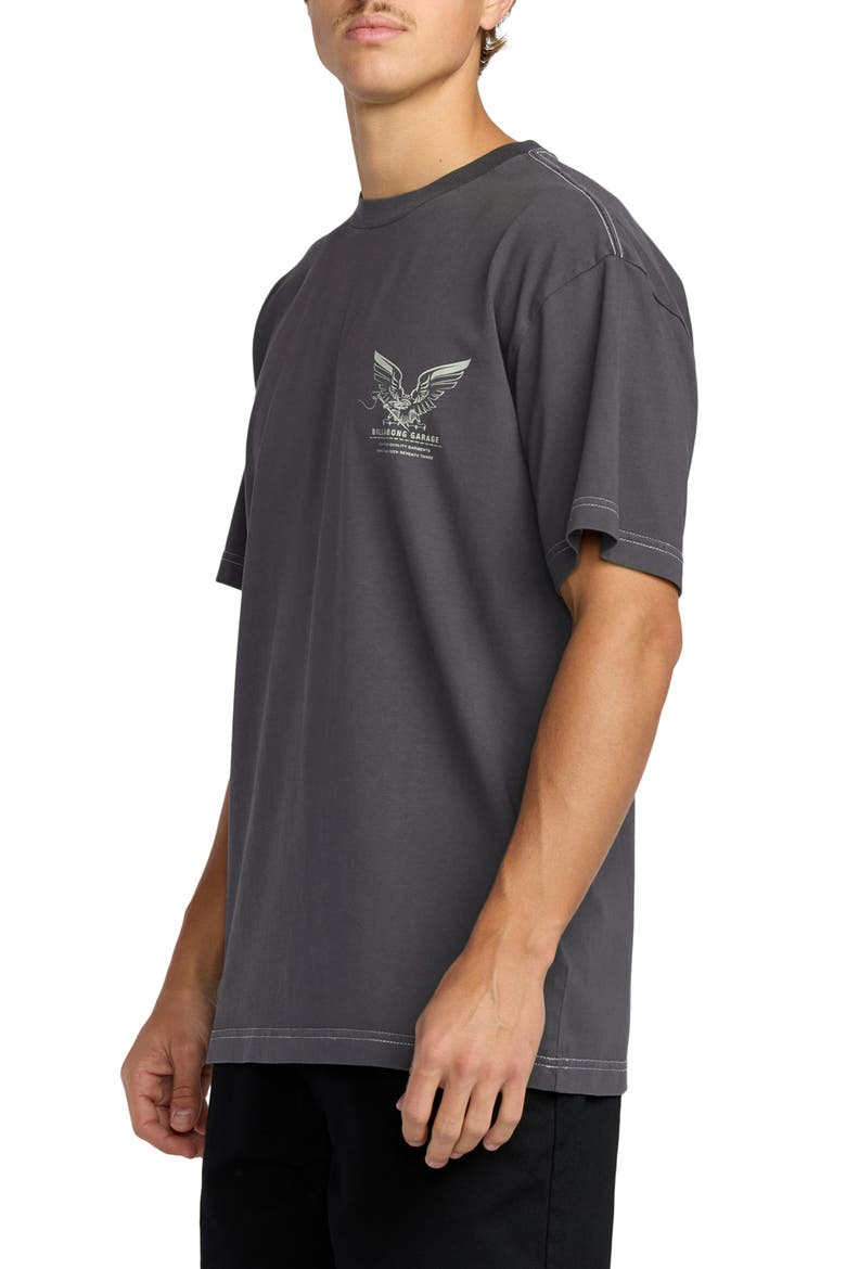 Bird of Prey Oversize Cotton Graphic T-Shirt, Alternate, color, WASHED BLACK