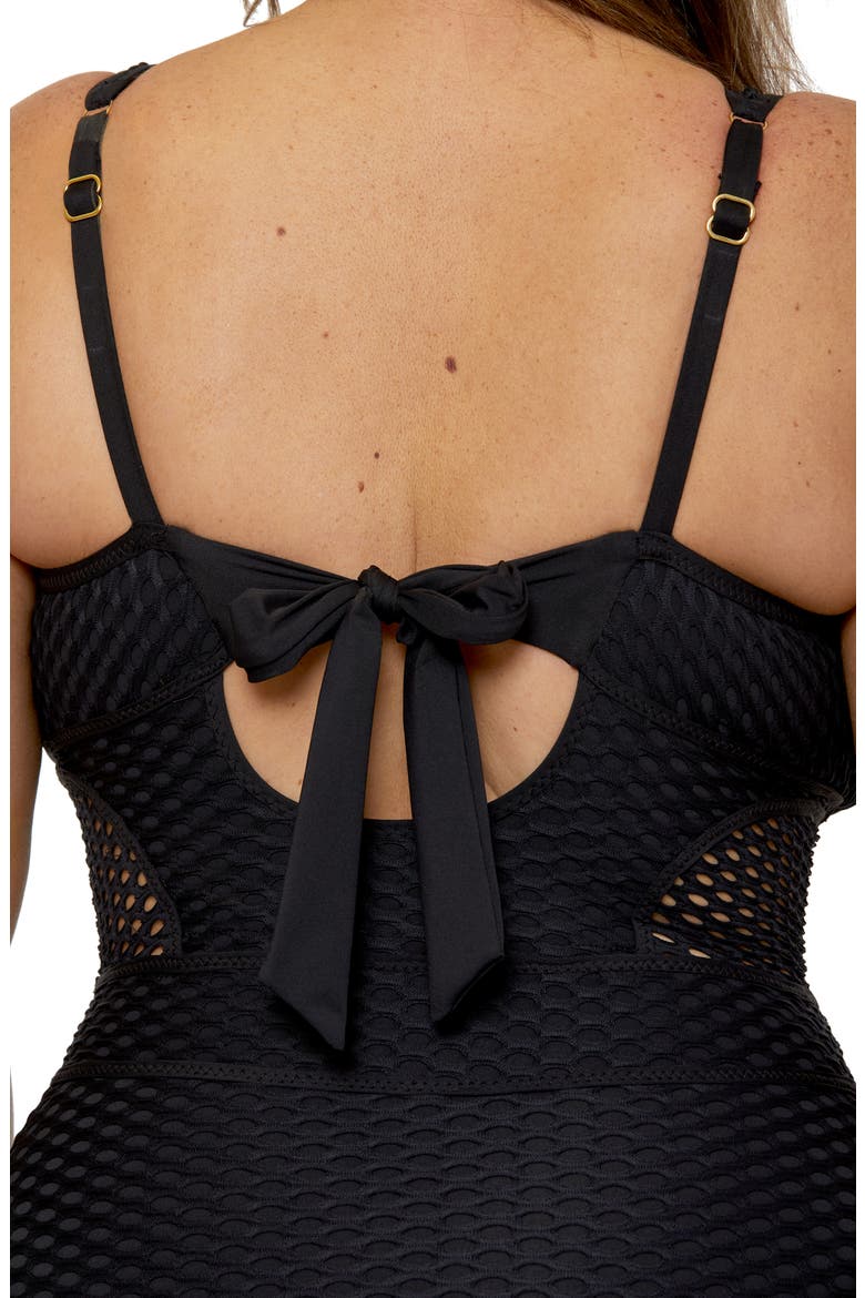 Castaway One-Piece Swimsuit Plus), Alternate, color, BLACK