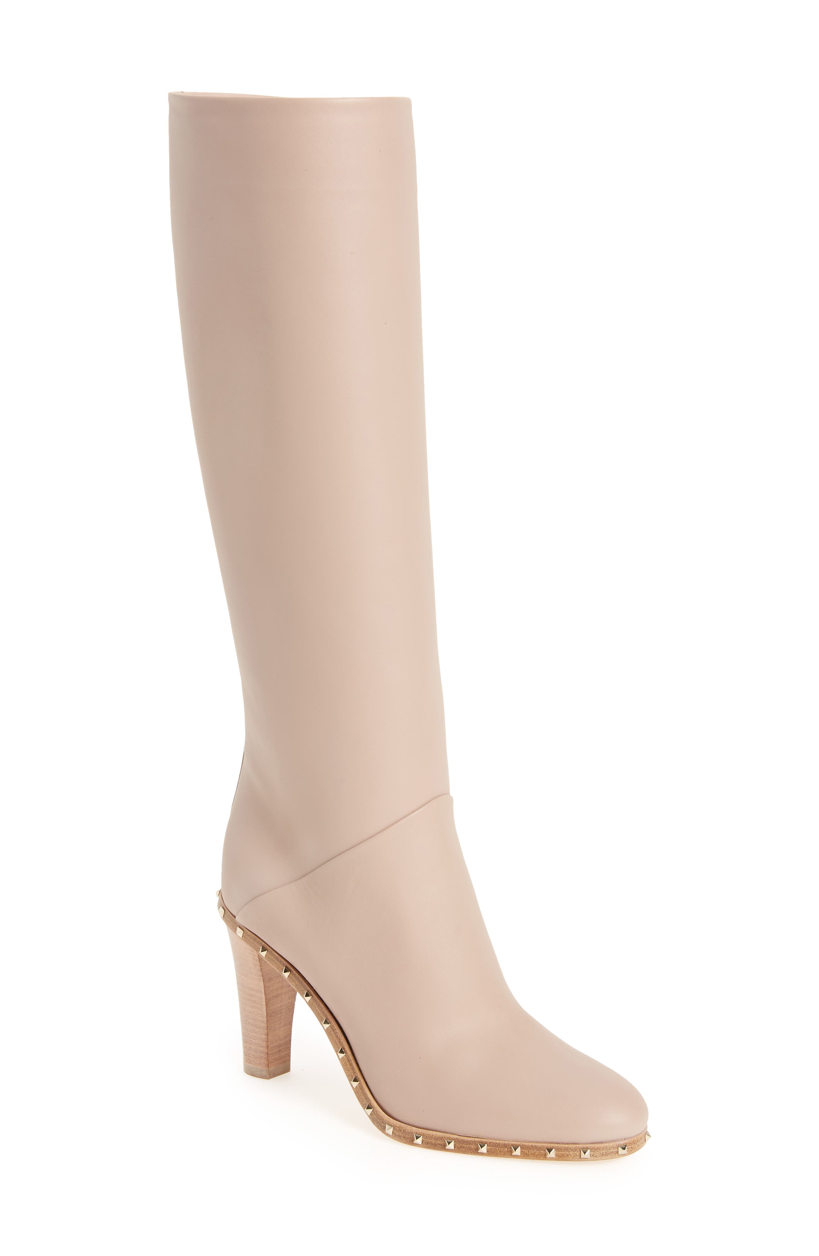 Valentino Garavani Valentino 'Soul Stud' Tall Boot, Main, color, 