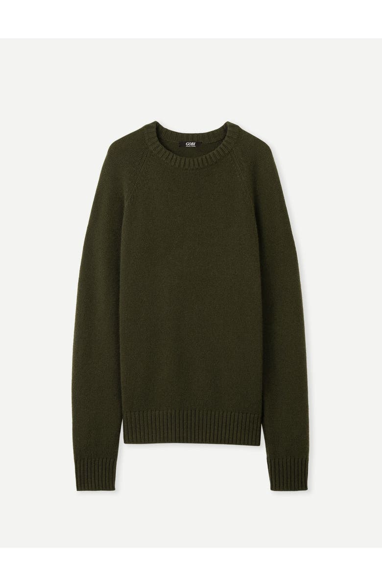 GOBI Mongolian Cashmere Cashmere Raglan Sweater, Alternate, color, Capulet Olive
