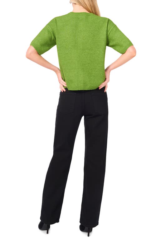 Vince Camuto Short Sleeve Cardigan In Green