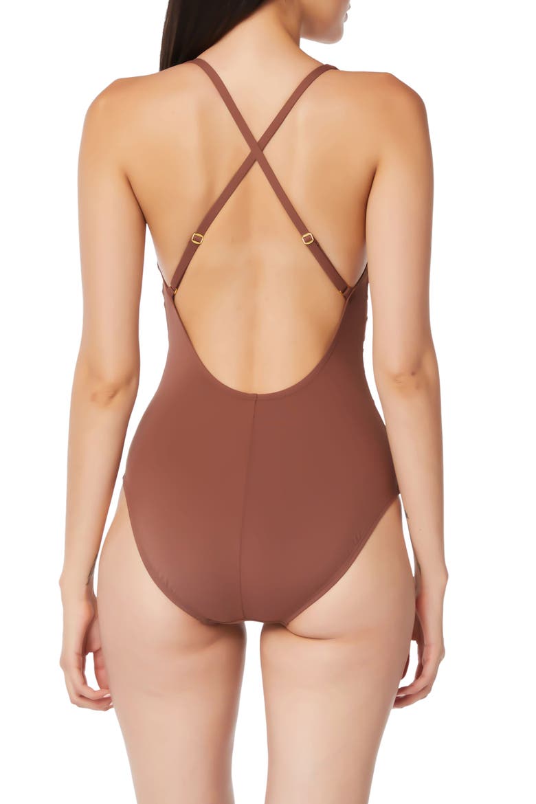 Don't Mesh with Me One-Piece Swimsuit, Alternate, color, CHOC TRUFFLE