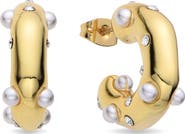 EYE CANDY LOS ANGELES Lila Faux Pearl Hoop Earrings