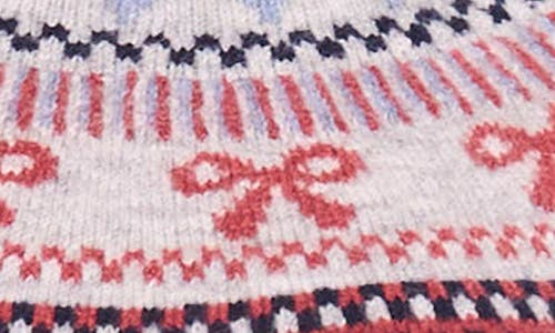 Cece Fair Isle Ribbon Detail Crewneck Sweater In Multi