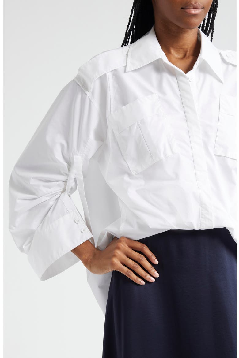Relaxed Drape Shirtdress, Alternate, color, WHITE