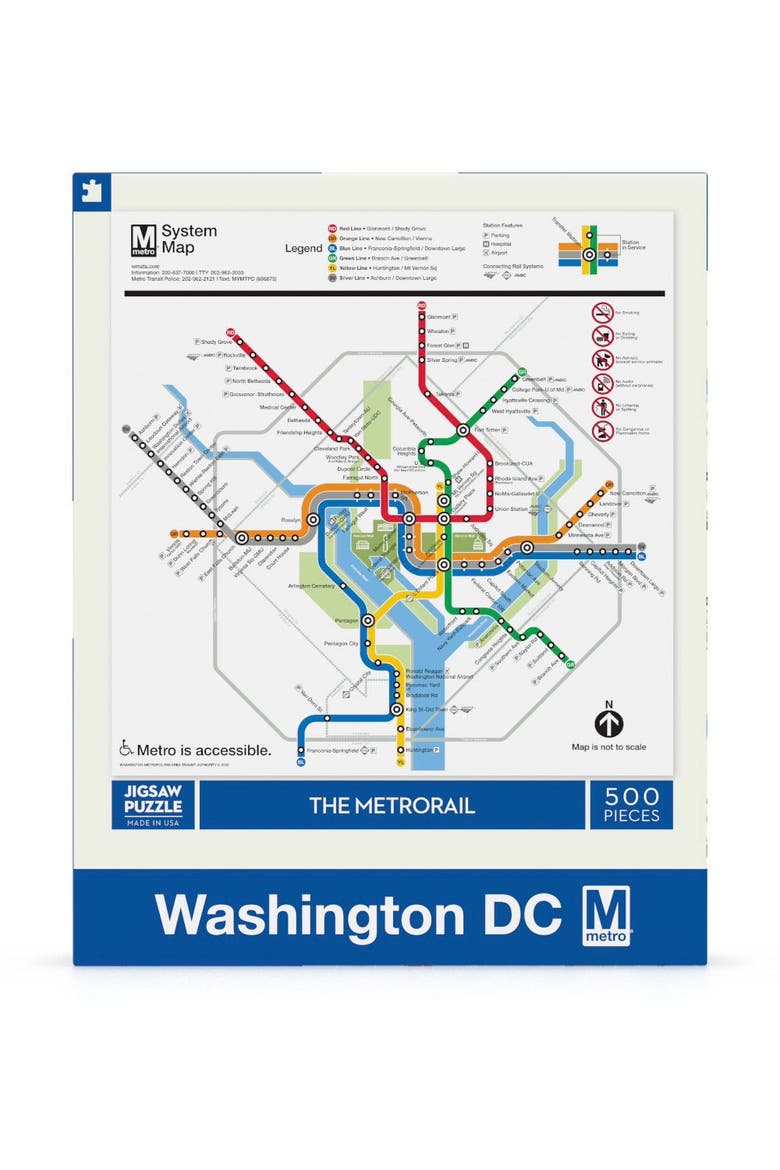 DC Metro Map 500 Piece Puzzle, Main, color, No Color