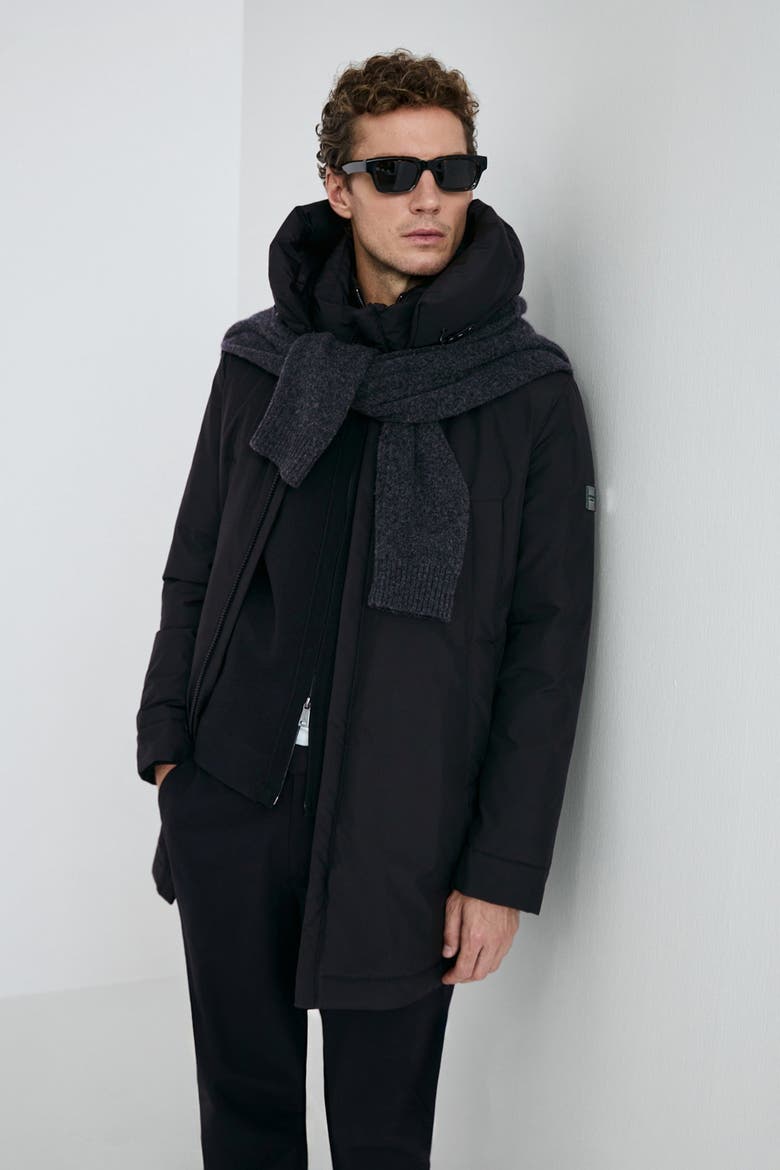 Men's Longline Goose Down Parka, Alternate, color, Black