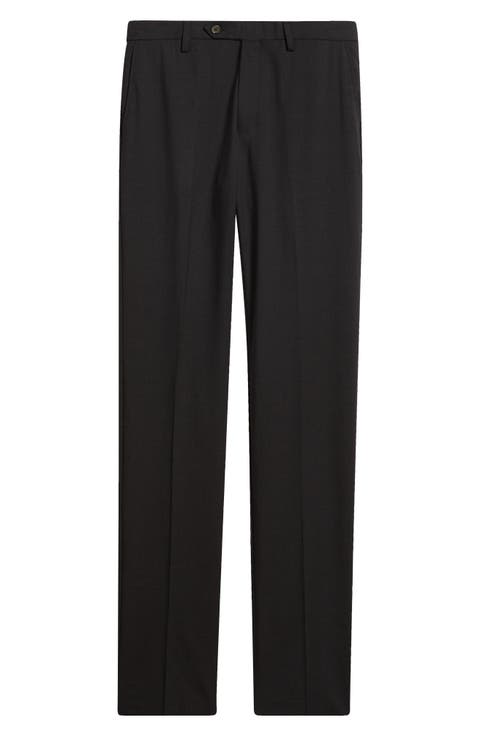 Flat Front Tropical Weight Stretch Wool Dress Pants