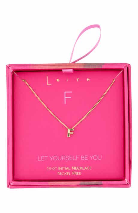 Let Yourself Be You Bubble Initial Pendant Necklace