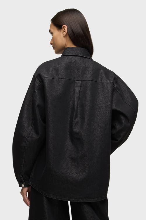 Hudson Jeans Barrel Sleeve Shacket In Black