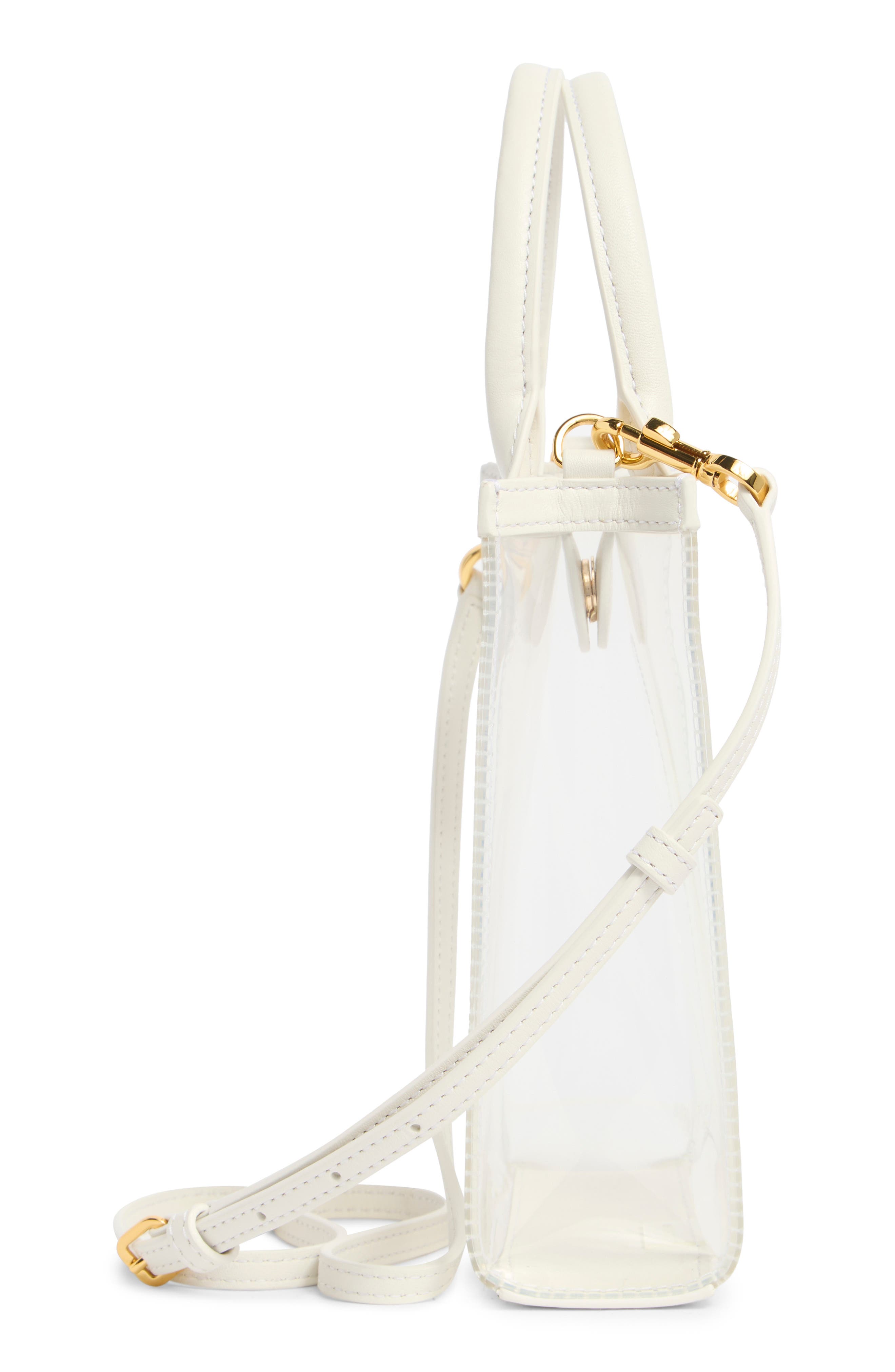 Veronica Beard Small Clear Shopper, Alternate, color, Transparent/ Off White