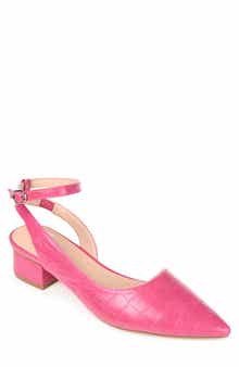 Journee Collection Keefa Croc Embossed Pointed Toe Pump