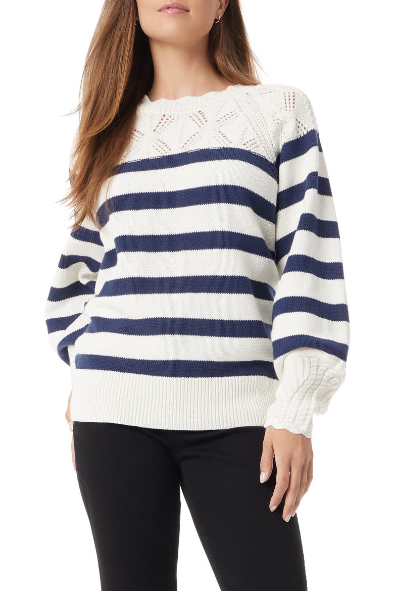 Joy Stripe Sweater, Main, color, GARDENIA