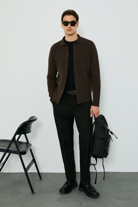 Lufian Liber Men's Button-front Knit Cardigan