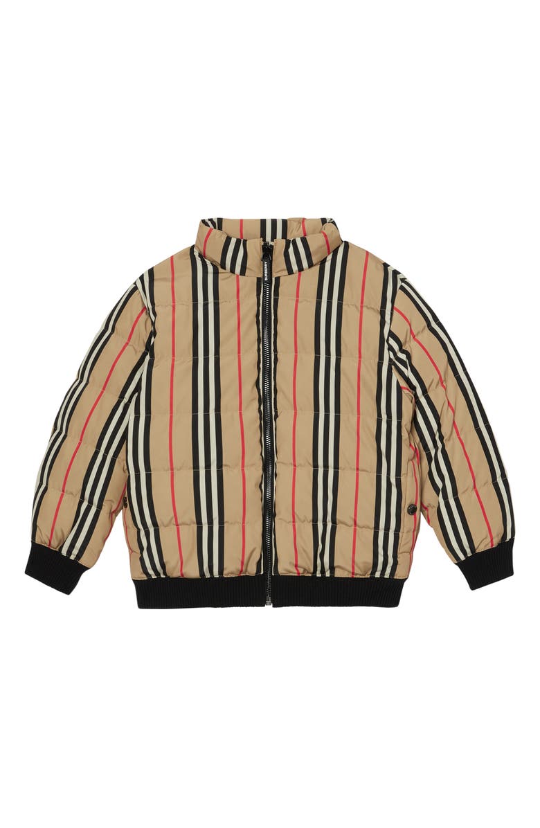 Burberry Rowan Hooded Coat with Detachable Icon Stripe Down Puffer Liner, Alternate, color,