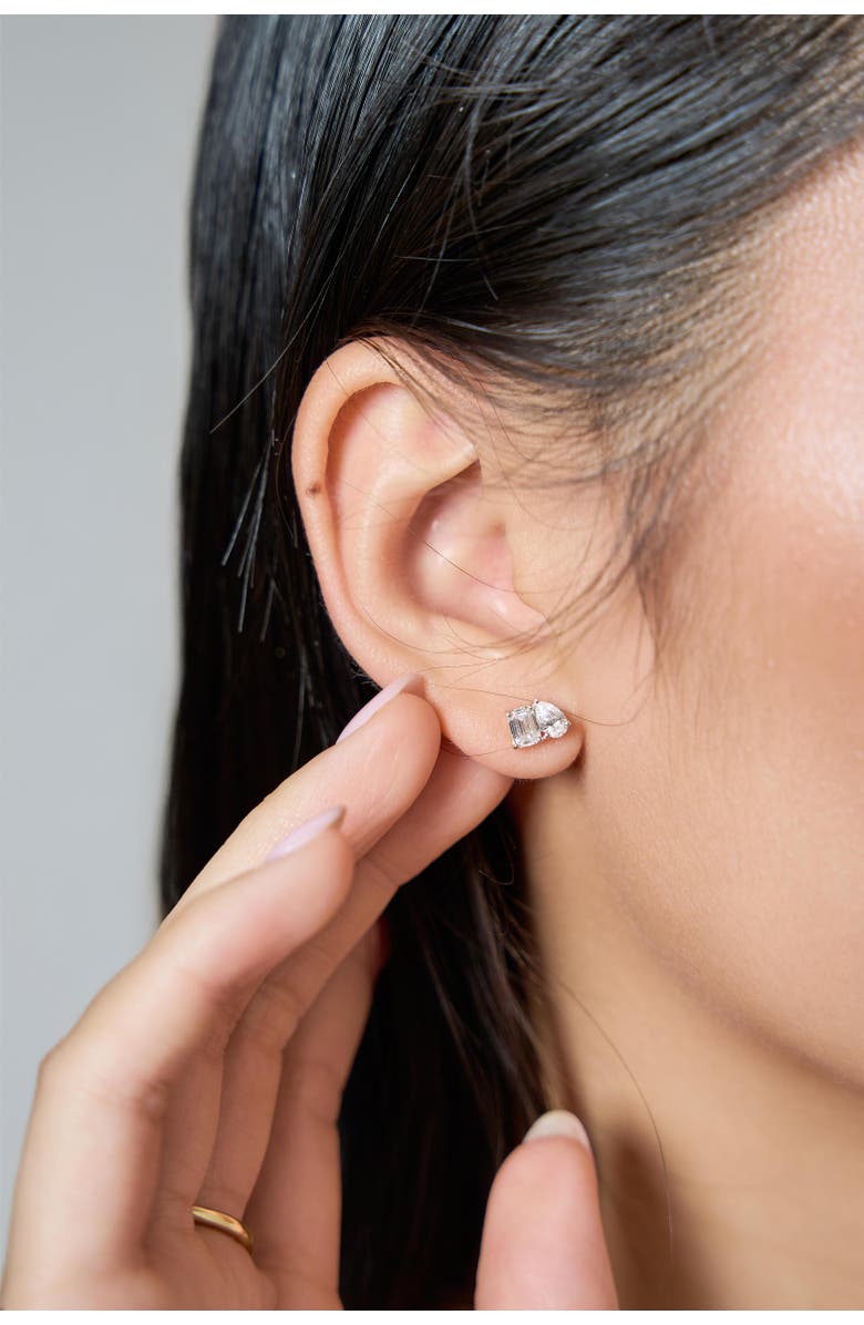 LuvMyJewelry Valessa 14K Gold Lab Grown Diamond Toi Et Moi Earrings - 1 Ct, Alternate, color, 