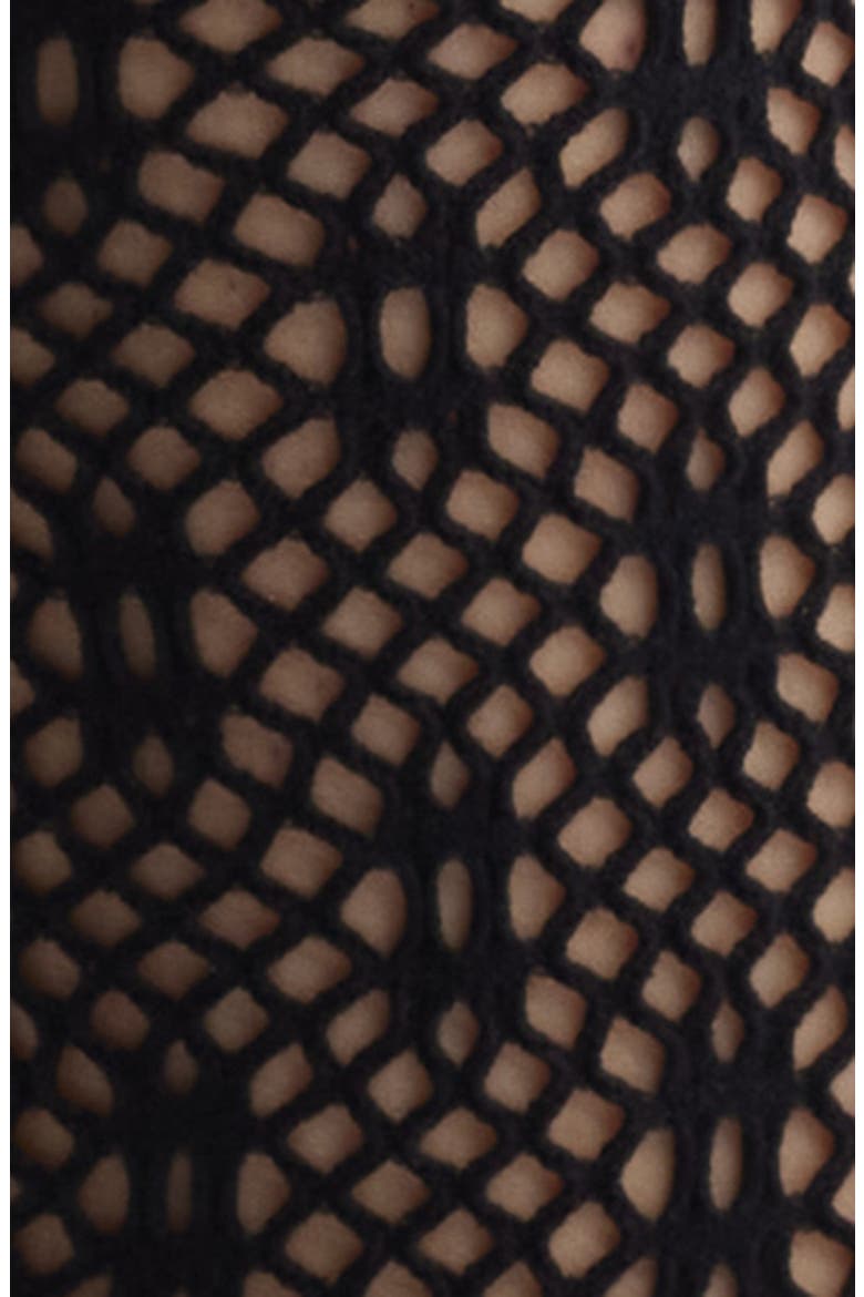 Lauren Sheer Open Stitch Crew Socks, Alternate, color, BLACK