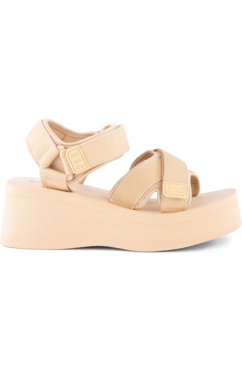 Seychelles Serenade Platform Wedge Sandal, Alternate, color, Beige