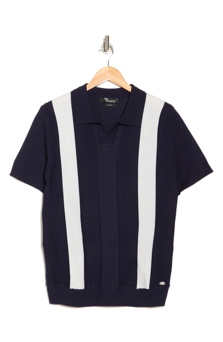 T.R. PREMIUM Johnny Collar Sweater Knit Polo, Alternate, color, Navy