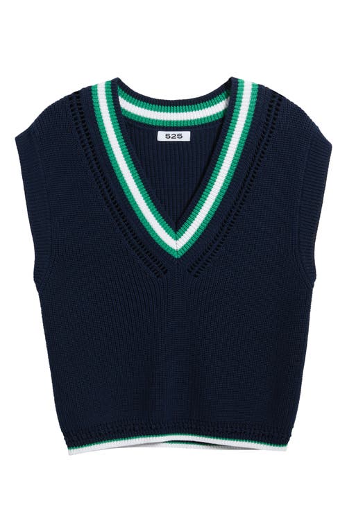 525 Wendy Varsity Vest In Dark Blue Multi