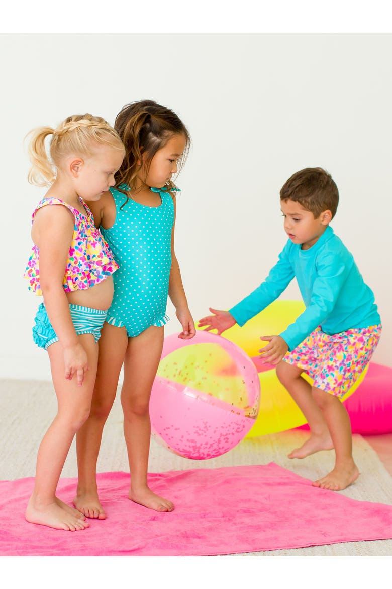 Baby Girls Flounce Bikini, Alternate, color, Vibrant Neon