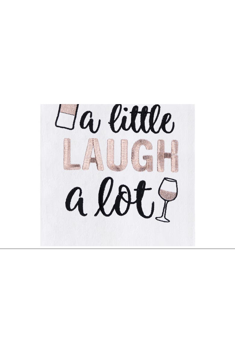Laugh A Lot Embroidered Cotton Flour Sack Kitchen Towel, Alternate, color, Yellow