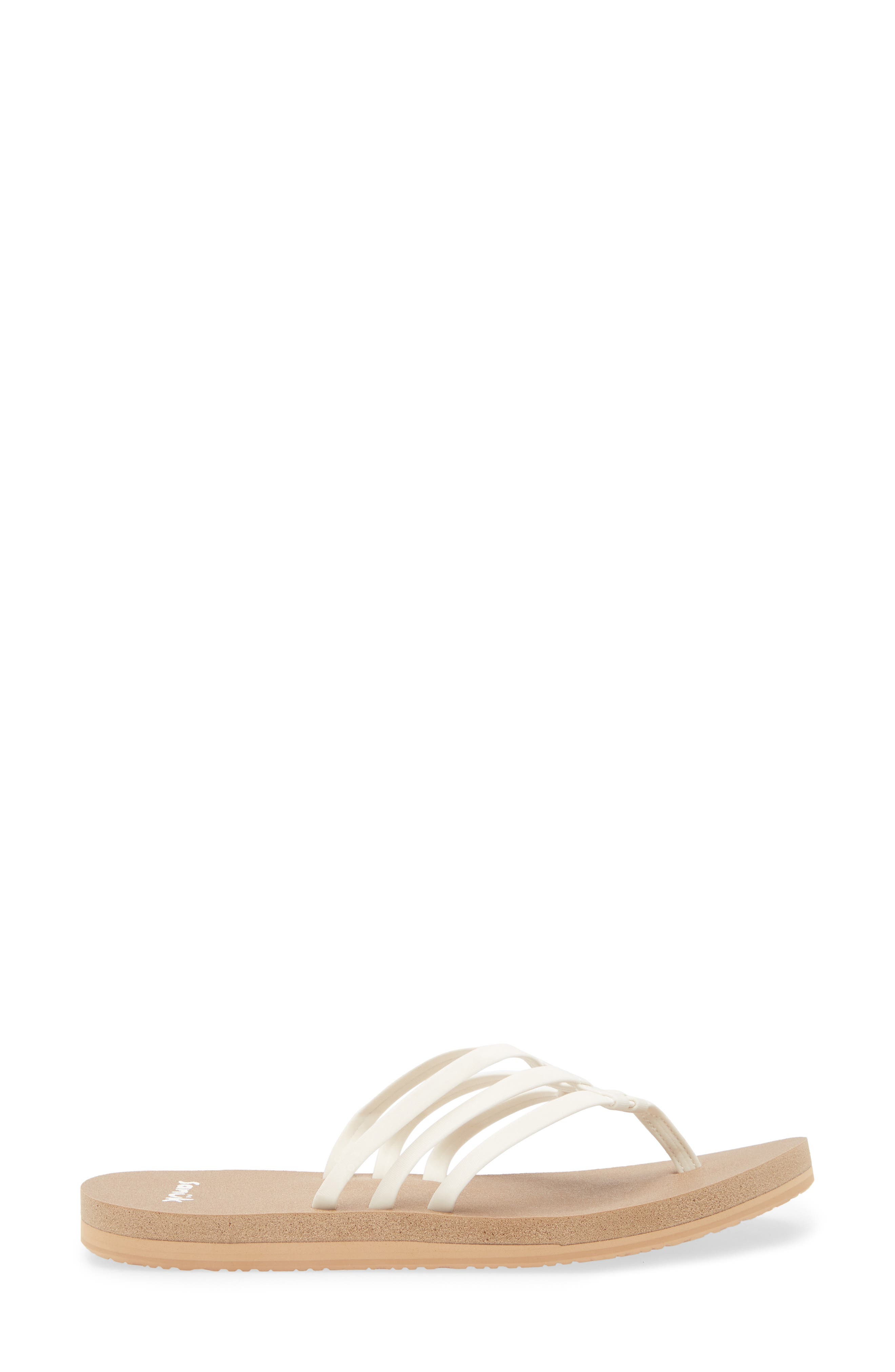 Sanuk Yoga Sandy II Flip Flop, Alternate, color, Tan/ White