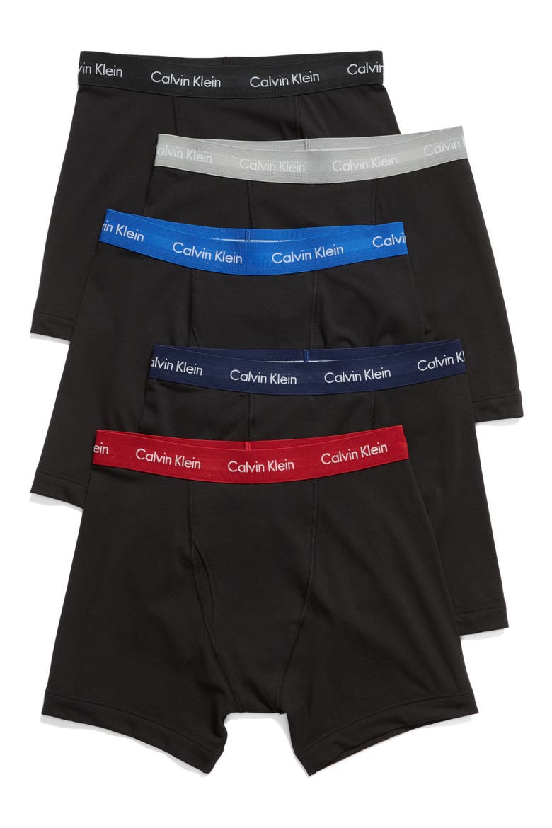 5-Pack Boxer Briefs, Main, color, BLACK W/ BLUE/ RED/ GREY WB