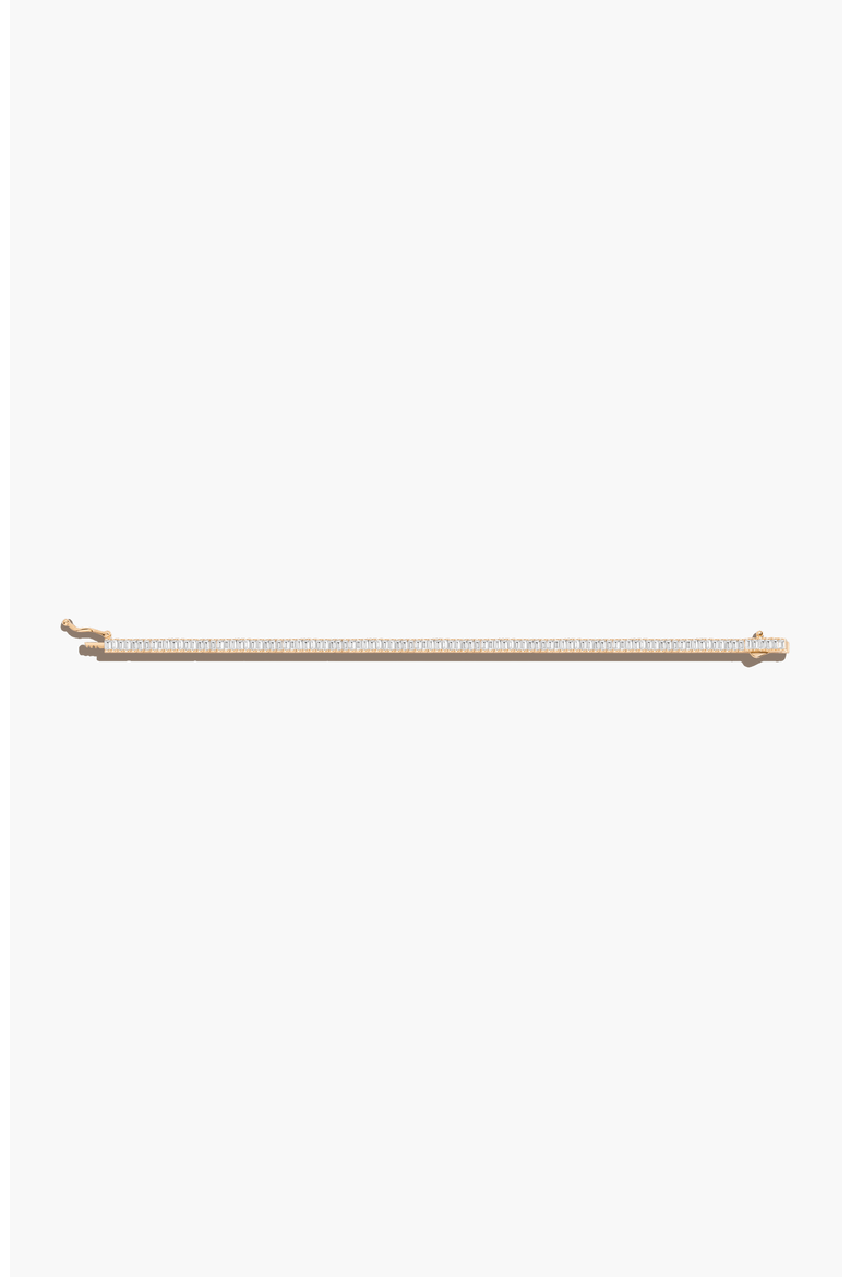 Lab Grown White Sapphire Baguette Tennis Bracelet - 6ct, Alternate, color, Yellow Gold Vermeil