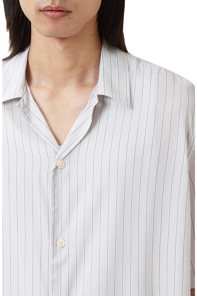 Arran Stripe Short Sleeve Button-Up Shirt, Alternate, color, WHITE/ CHARCOAL