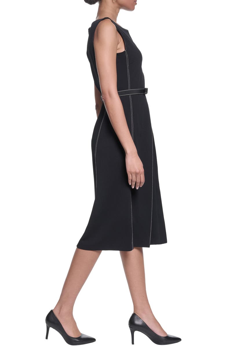 KARL LAGERFELD Sleeveless Scuba Crepe A-Line Dress, Alternate, color,