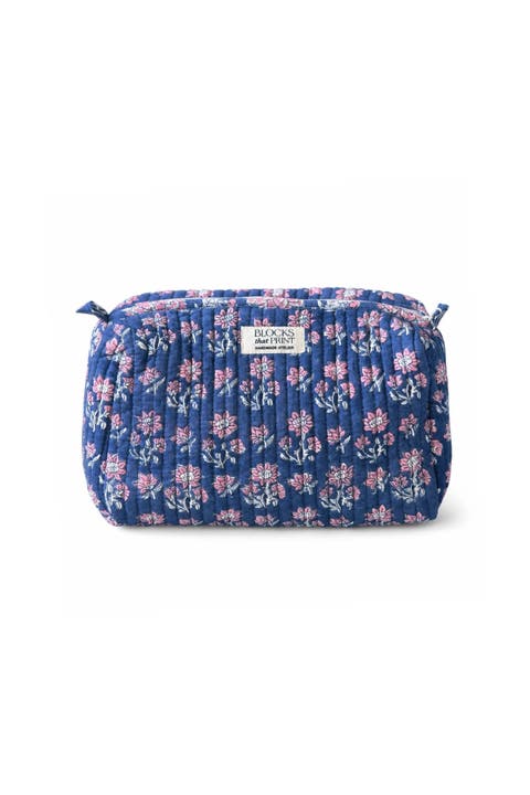Hand Block Print Travel and Makeup Pouch