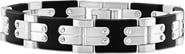 Bliss Diamond Men's Polished Steel Brushed Black Two Tone Flexible 12mm Link 8 " Bracelet