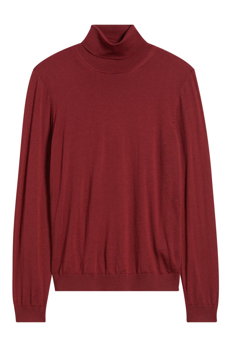 Musso Virgin Wool Turtleneck Sweater, Alternate, color, DARK RED